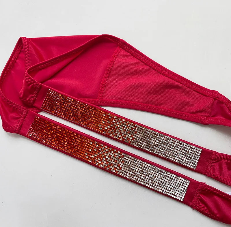 Letter Sexy Panties Women Thongs Rhinestones Diamonds G-string Sports Thong Low Waist Shorts Briefs T-back Fitness S-XL
