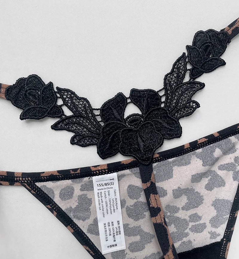 Floral Embroidery Sexy G String Underwear Women Panties T-Back Briefs Female Lingerie Erotic Girls Thongs Bikini Size S-XXL