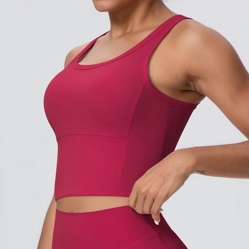 Sports Bra Women's Yoga Bra Fixed Chest Pad Gym Vest Shock-proof Workout Tops Yoga Clothes U-shaped Back Workout Fitness Running