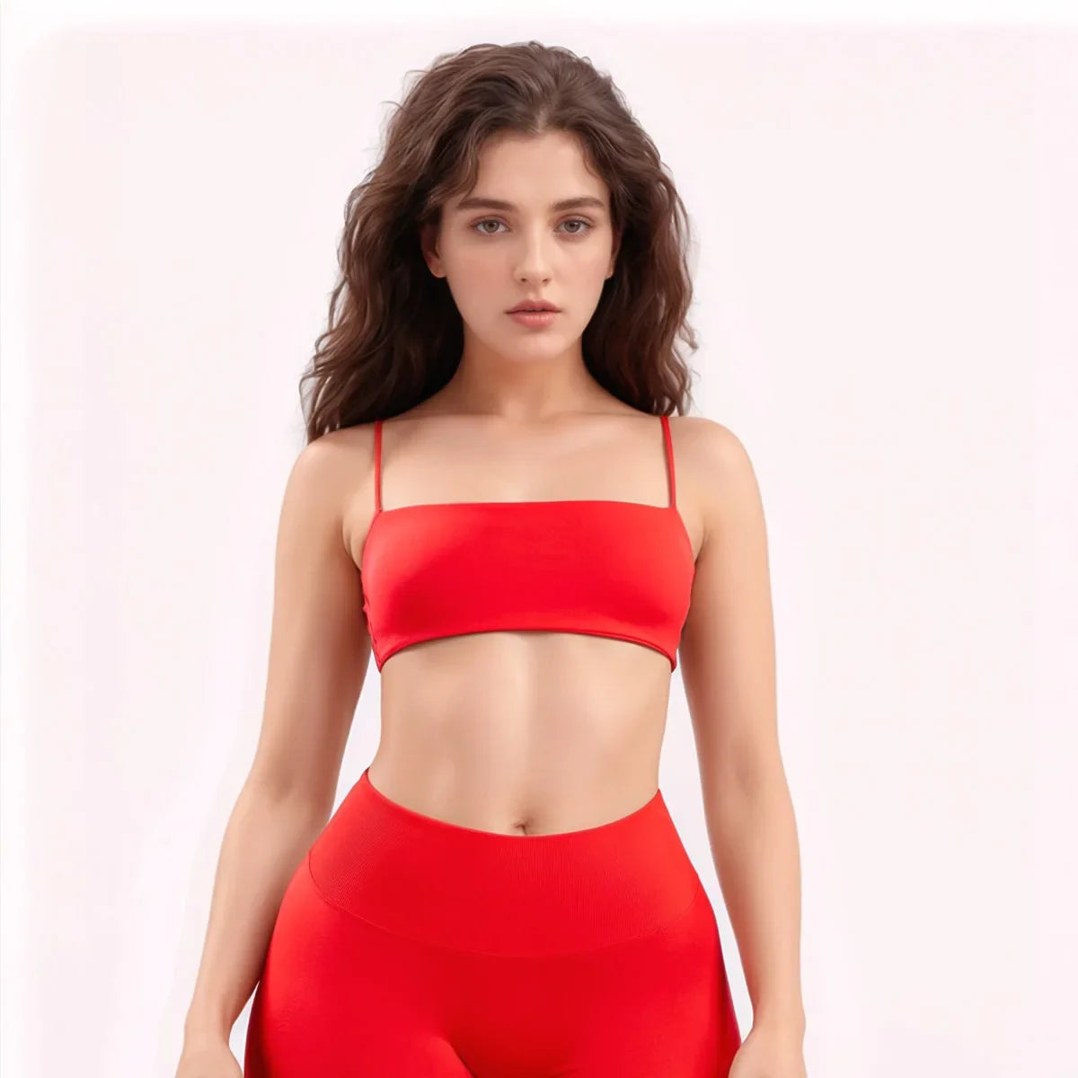 NCLAGEN Strappy Bra high Support Women Sports Top Push-up Thin Strap Beautiful Back Gym Clothes Breathable Workout Fitness Tank