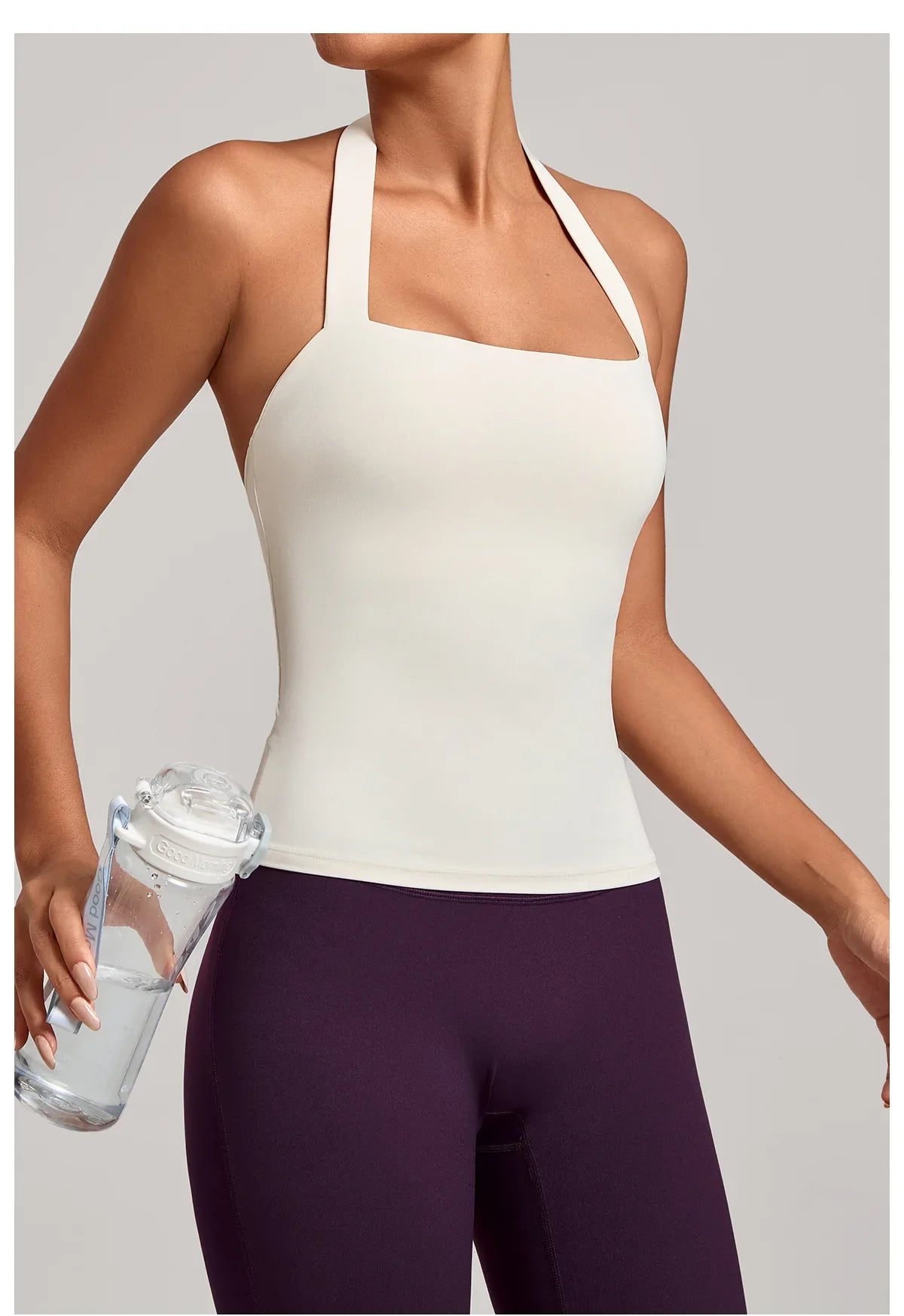 Sports Yeautifulback Breathoga Vest Neck Hanging Detachable Chest Pad Women Bra High Elasticity Slim Bable Running Sports Vest