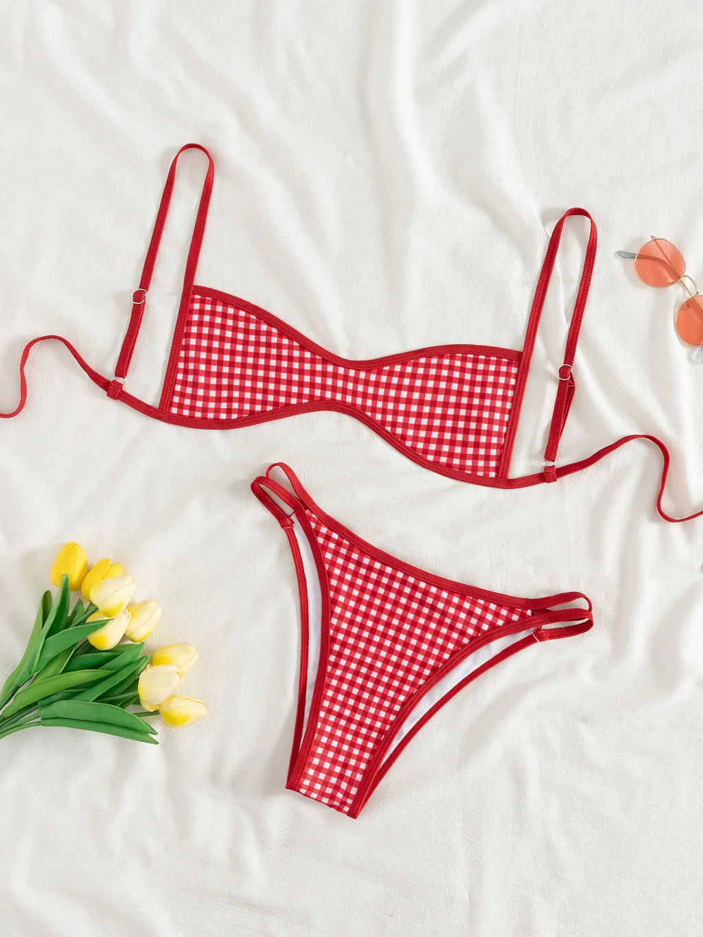 Sexy Coffee Polka Dot Print Bikini Set 2026 Women Pleate Push Up Bra Hollow Out Thong Swimsuit Summer Pool Bathing Suit Swimwear
