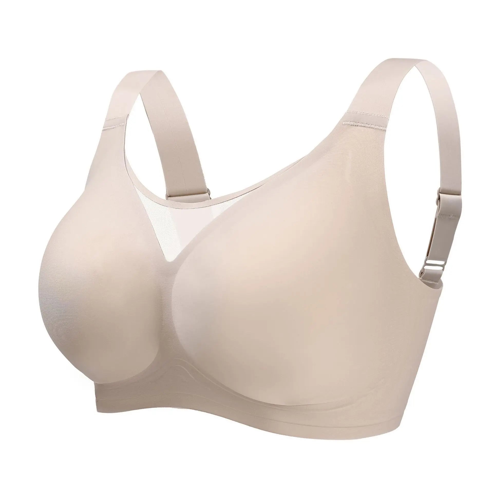 Women's Plus Size Seamless Underwear Jelly Cup Thin Molded Wire-Free Bra Comfortable and Breathable Solid Color Everyday Bra