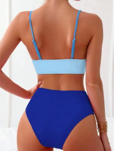 2026 New Patchwork Two-Piece bikini Swimsuit Sexy Women Tight Hollow Swimsuit Backless Swimwear Cross Push Up Beach Bathing Suit
