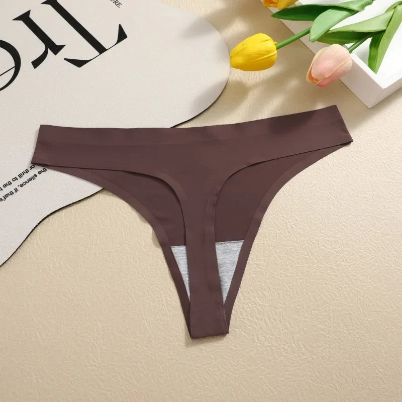 5Pcs/Set Seamless Ultra-thin panties Maillard Panties Women Ice Silk Underwear Sexy Panty Low Waist G-string Female Solid Panty
