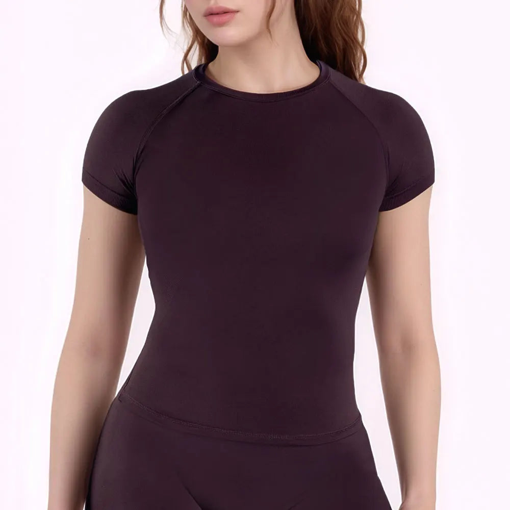 NCLAGEN Sport Shirt Women Fitness Impact Short Sleeve Top Gym Workout Yoga Blouse Quick Dry Breathable Running Tee Versatile Top