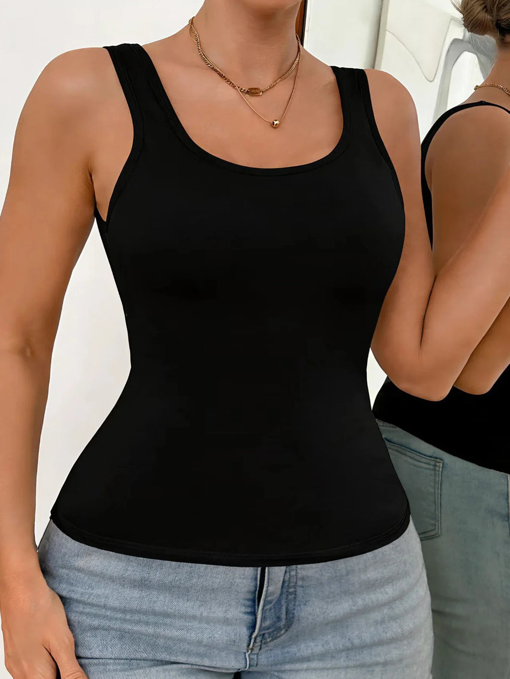 Women Sleeveless Tank Top Solid Basic Underwear Padded Camisole Breathable Casual Fitness Sports Tank Female Lingerie