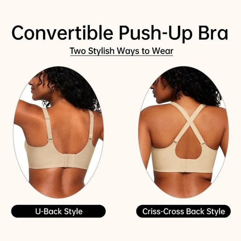 Women's Wave Jelly Seamless Bra 3/4 Cup Thin Molded Wire-Free Supportive Bra with Push-Up Comfort Solid Color Underwear Sostén