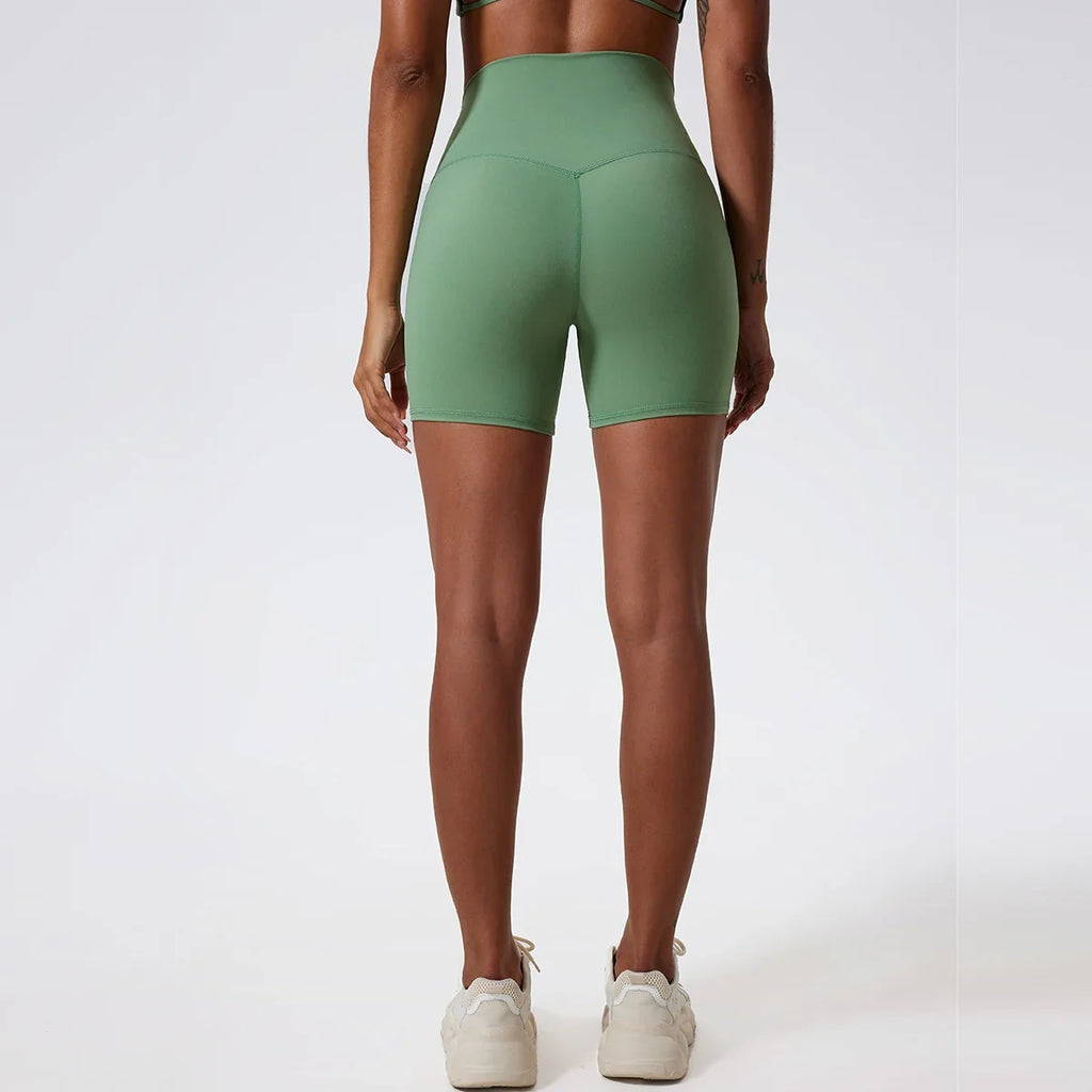 Hearuisavy Summer Soft Sports Shorts Buttock Lift Gym Leggings Women High Waist Yoga Shorts Women Running Cycling Workout Shorts