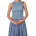 Women Tank Tops Solid Color Ruched Casual Vests Summer Fashion Sleeveless Tops Streetwear