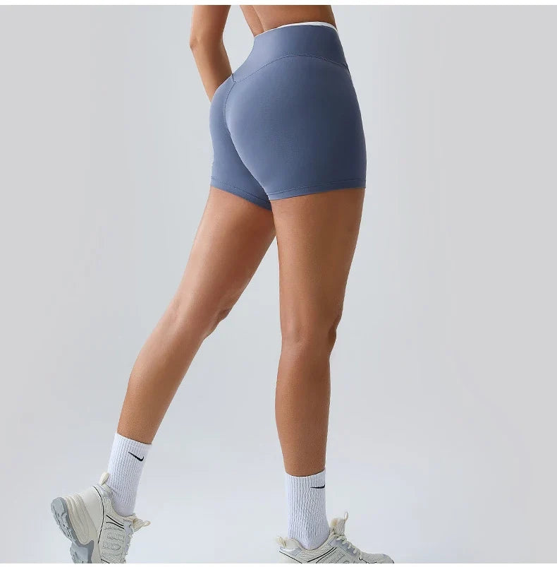Sports Shorts Cross Waist Women Shorts Women Cycling Jogging Fitness High Waist Push Up Gym Shorts Leggings Women Yoga Clothing