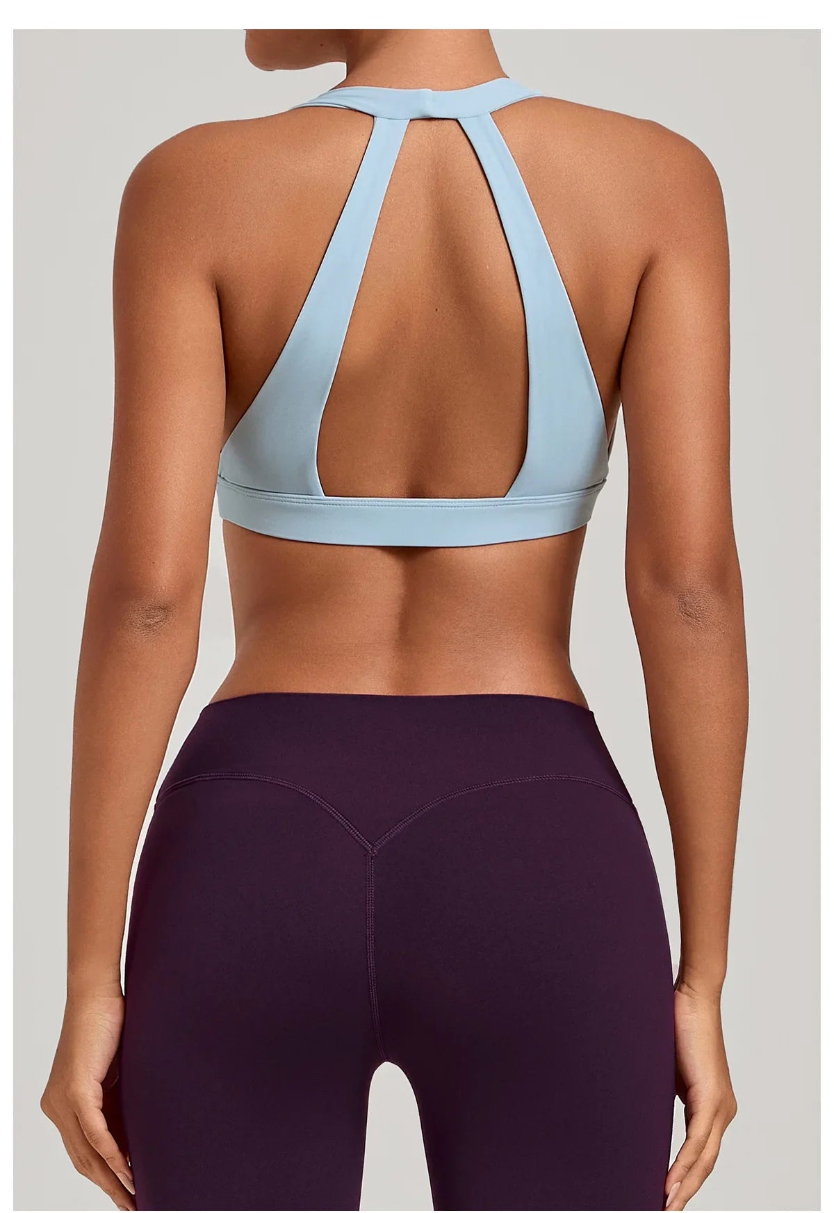 Sports Bra Gathered Neck Hanging Style Backless Tight Yoga Bra Women's Top Fitness Outdoorsports Pilates Training Gym Workout