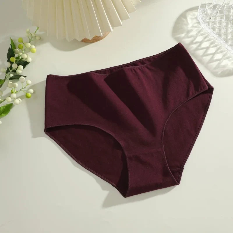 4Pcs Women's Seamless Cotton Briefs Women Plus SizePanties Solid Color Breathable Underwear Female Low Waist Soft Lingerie S-XXL