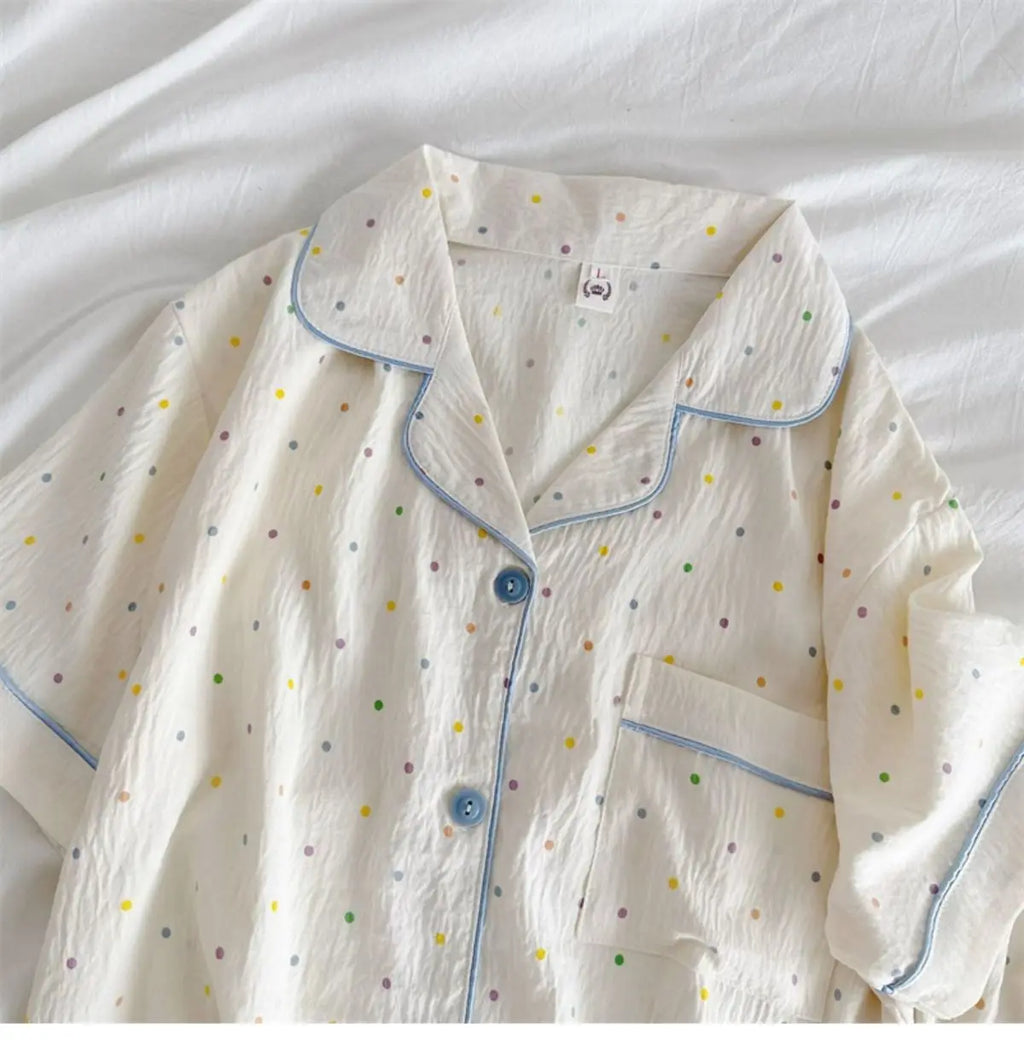 Thin Cotton Women's Short-sleeved Pajamas Set Summer Cute and Casual Sweet and Girly Thin Home Wear Set Sausage Dog Sleepwear