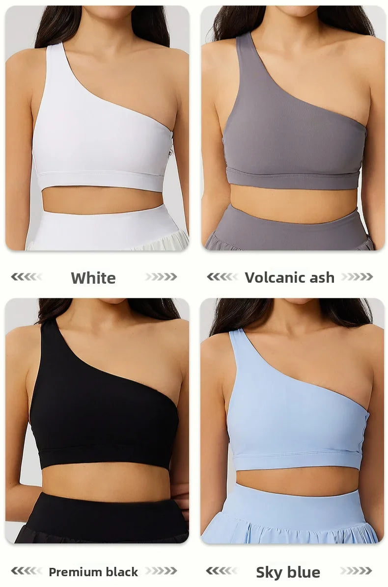 Women's Beautiful Back Gym Sports Underwear Women Shockproof Sport Bra Women Oblique Shoulder Straps Running Fitness Yoga Bra
