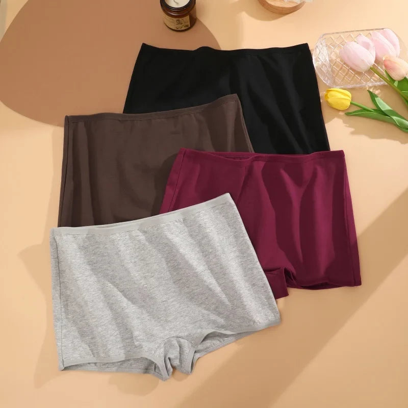 3PCS/SET Women Panties Cotton Seamless High waist Boxer shorts Female Solid Color Briefs Cozy Lingerie Intimate Underpants XS-XL