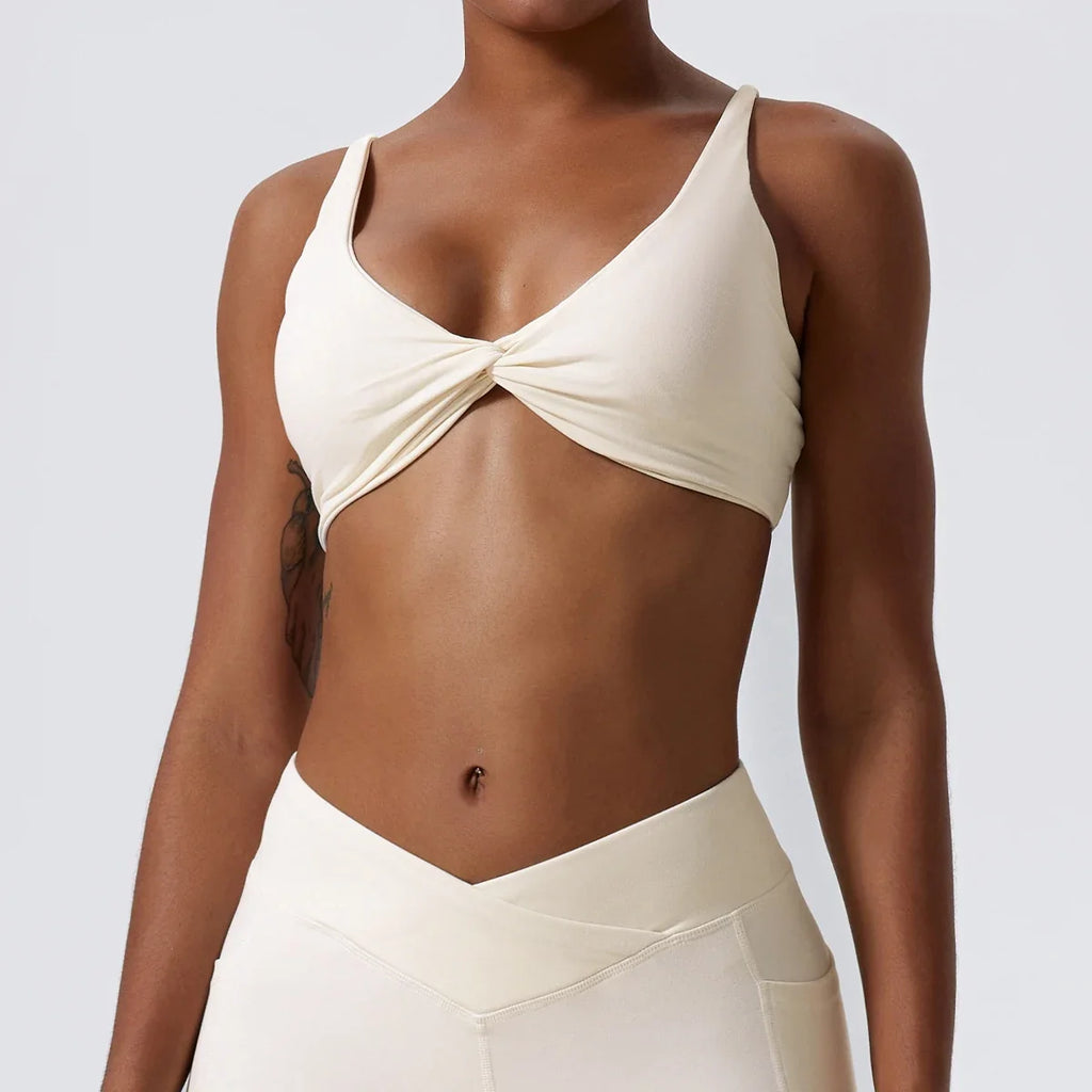Hearuisavy Summer Sports Bra Shockproof Push Up Gym Top Women Quick-Dry Yoga Clothes Pleated Design Brassiere Workout Crop Top