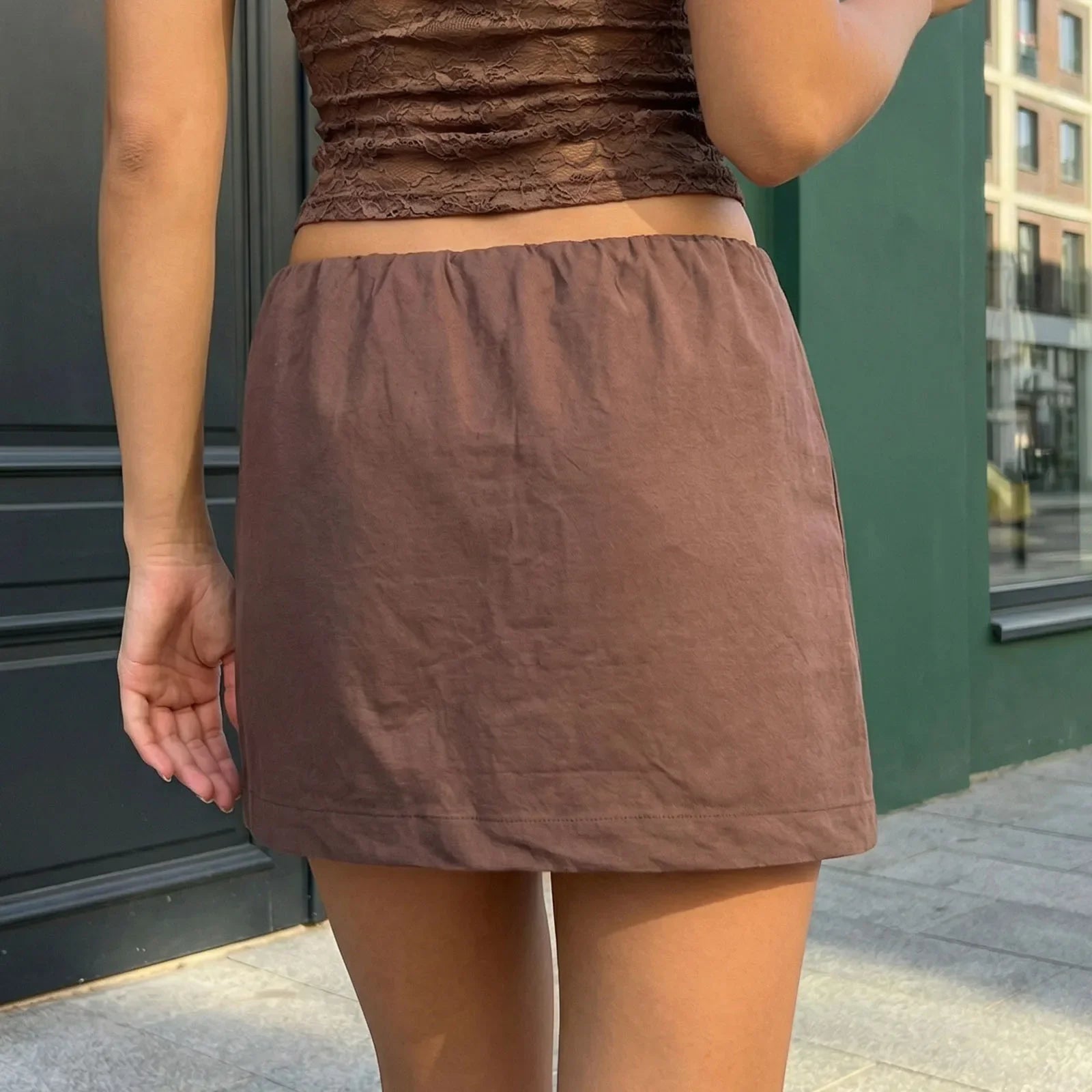 Women Low Waist Pencil Skirt Solid Bodycon Skirt Mini Skirts Daily Travel Parties Summer Female Casual Skirt Streetwear Clothes