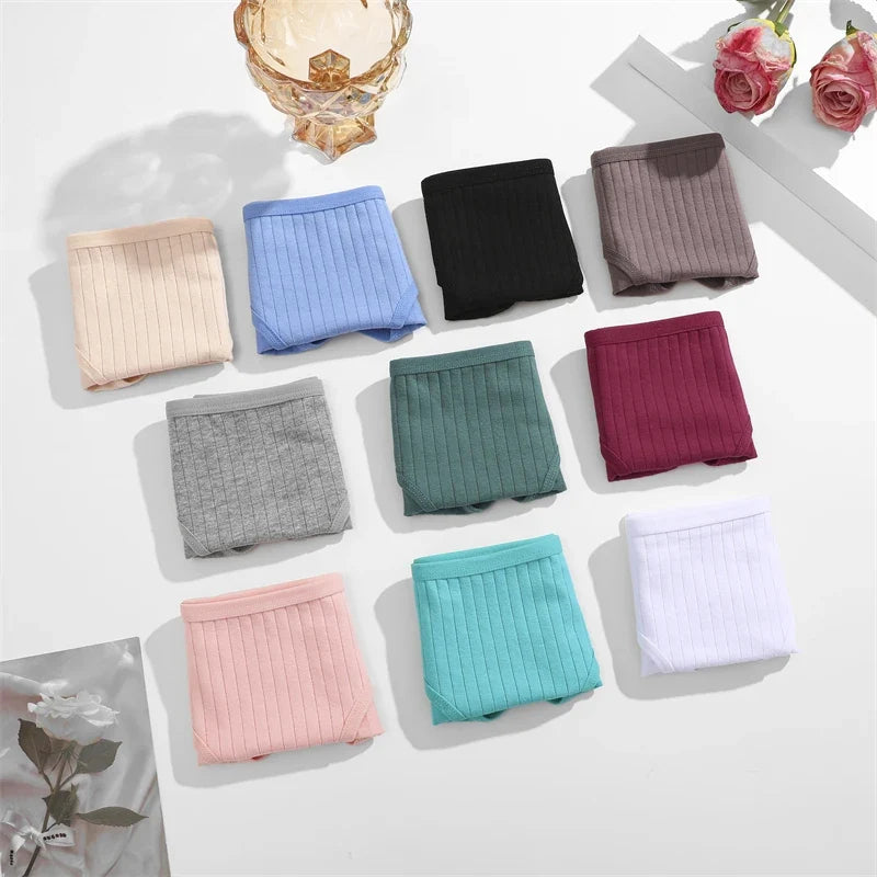 3PCS Women's Cotton Briefs Panties Female Sexy Low Waist Underwear M-XL Breathable Panty Girls Comfortable Intimates Lingerie
