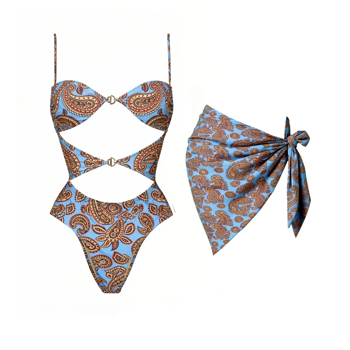2Pcs Printed Swimsuit Women Sexy Bikini Push Up Swimwear Bandeau Biquini Female Hollow Bathingsuit Micro Swimming Suit Beachwear