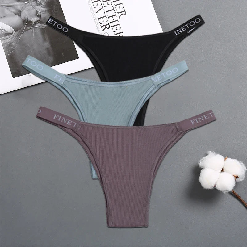 3Pcs/Set Cotton Panties Women Letter Belt Lace Sexy Briefs Seamless Low Rise Underwear Ladies M-XL Underwear Girls Lingerie New