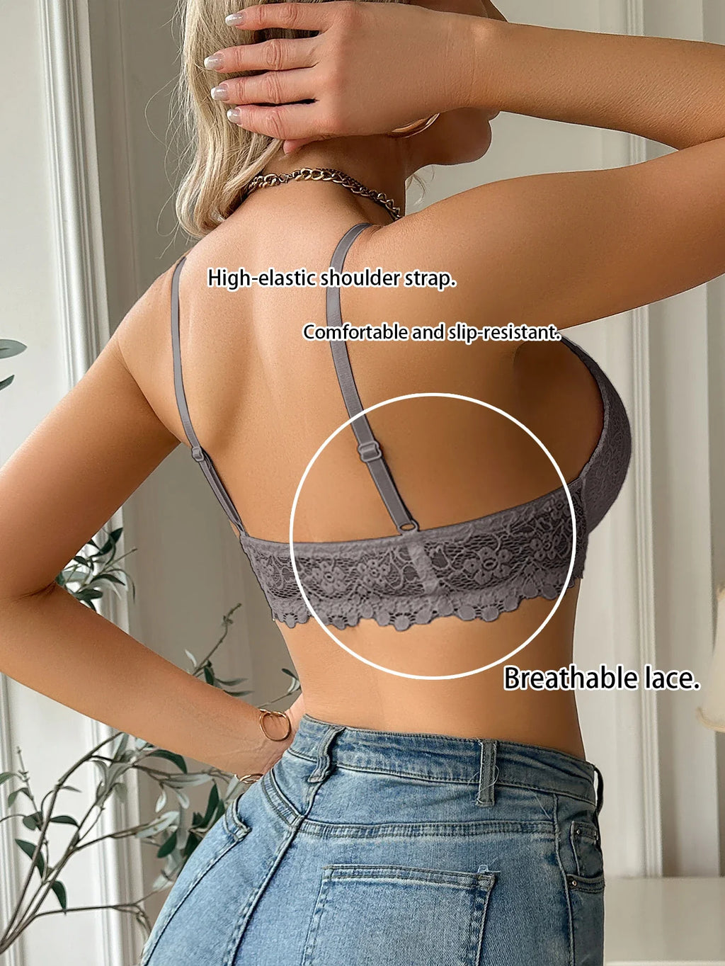 Modern Women's Lace Bra, Sexy Front-Clasp Push-Up Bra, Non-Padded, Breathable, Comfortable, Elegant, Sexy Lingerie Top