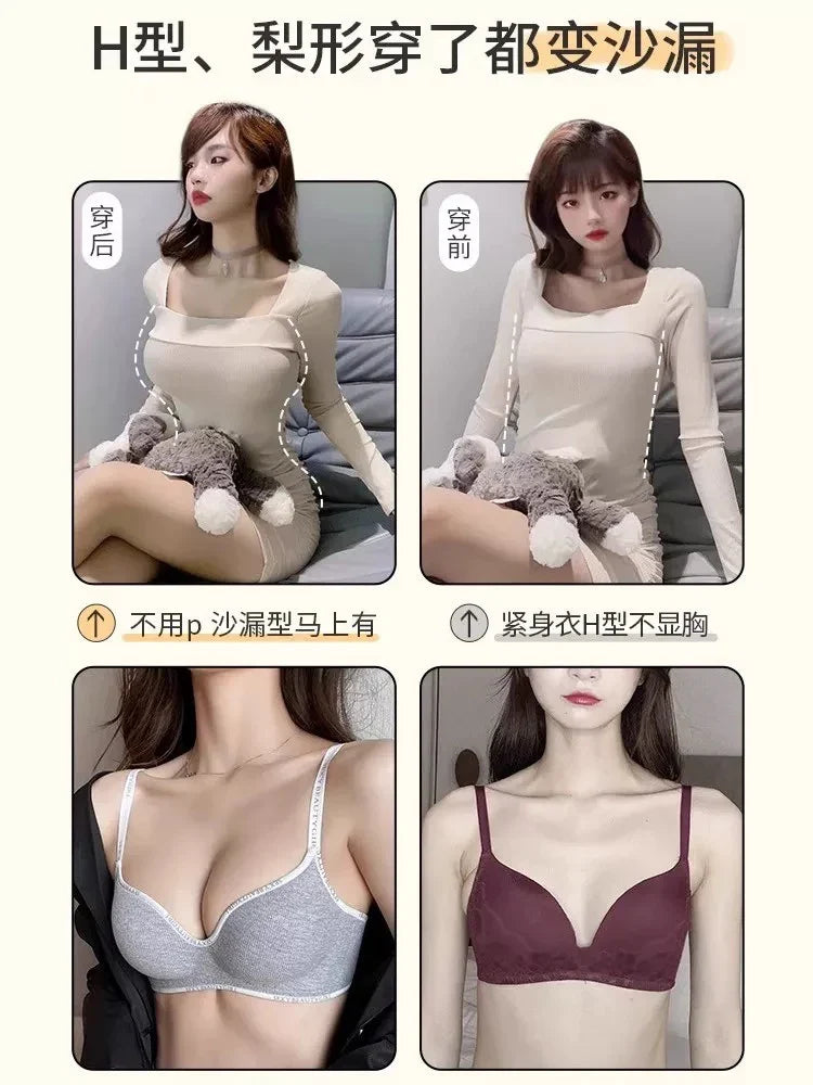 Women Sexy Bras Padded Push Up Bralette Female Adjustable Comfortable Underwear Ladies Letter Straps Brassiere Wireless Soft New