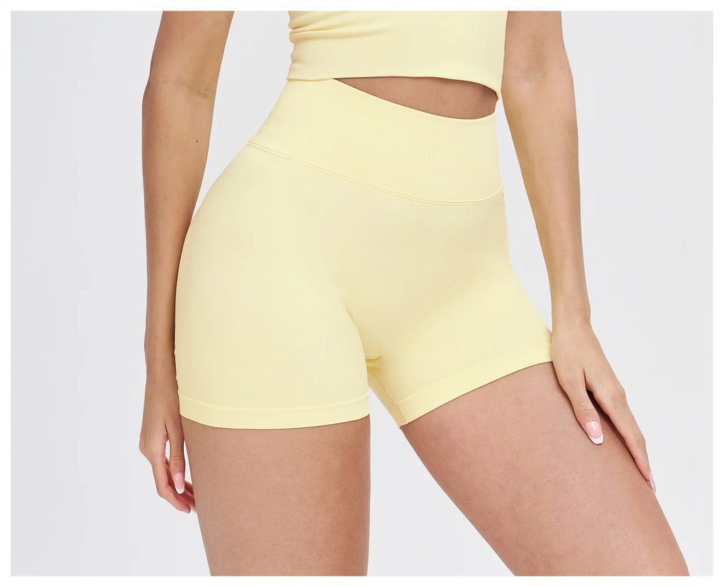High Waist Shorts Seamless Yoga Shorts Workout Fitness Lift Peach Butt Fitness Tight Gym Running Body Shaper Pants Ribbed Shorts