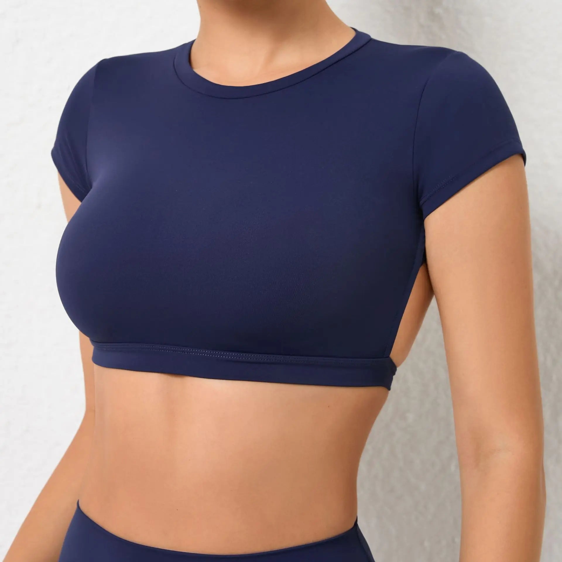Hearuisavy Summer Customizable Sports Shirts Workout Sportswear Backless Yoga Clothing Chest Pads Sport Crop Tops Gym Top Women