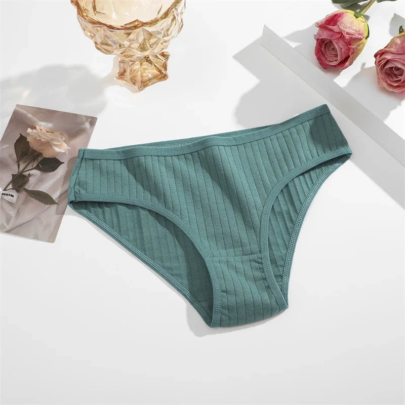 3PCS Women's Cotton Briefs Panties Female Sexy Low Waist Underwear M-XL Breathable Panty Girls Comfortable Intimates Lingerie