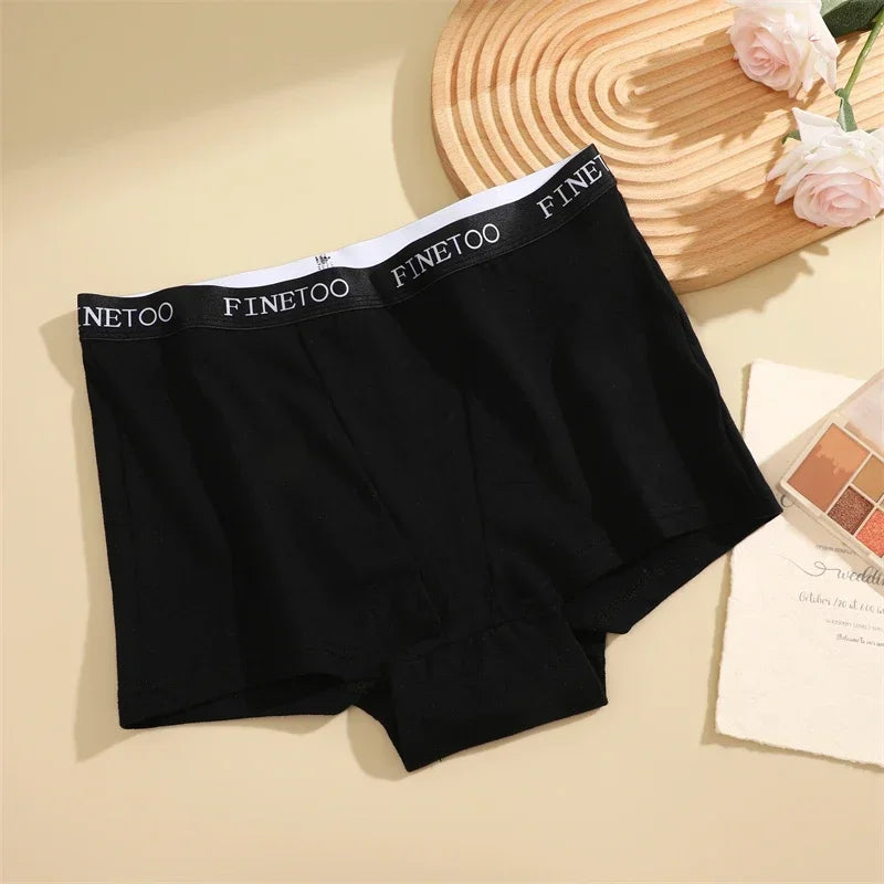 3Pcs Women's Cotton Boxers Panties Seamless Sports Underwear Female Solid Color Briefs Lingerie Intimate Underpant Finetoo S-XXL