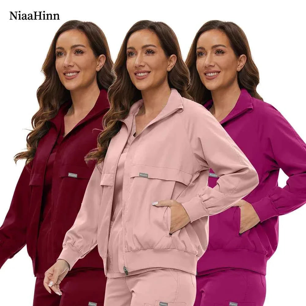 Niaahinn Long Sleeve Nursing Scrubs Jacket