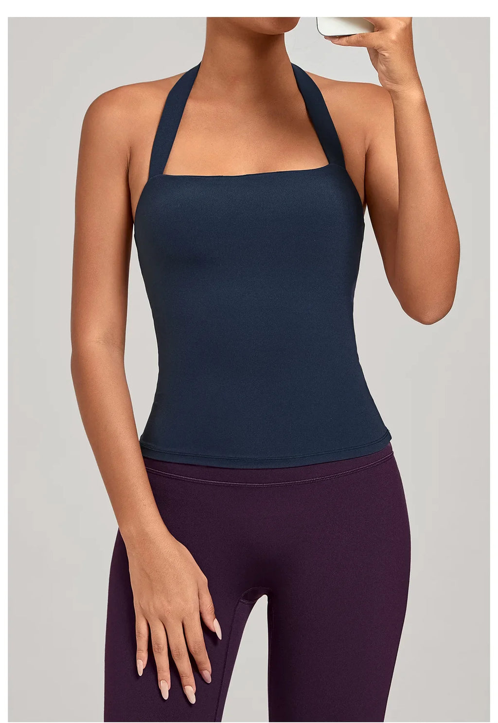 Sports Yeautifulback Breathoga Vest Neck Hanging Detachable Chest Pad Women Bra High Elasticity Slim Bable Running Sports Vest