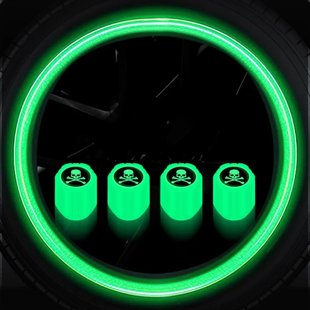 4PCS Luminous Valve Stem Caps