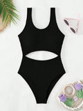 Sexy White One Piece Swimsuit Women New Hollow Out Swimwear 2024 Ribbed Bathing Suit Push Up Monokini Beach Swimming Suit Summer