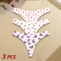 3Pcs Ultra-thin Seamless G-string Women Thongs Sexy Sweet Fruit Low-waist Panties Ladies Soft Cute Thongs Female S-XL T-Back