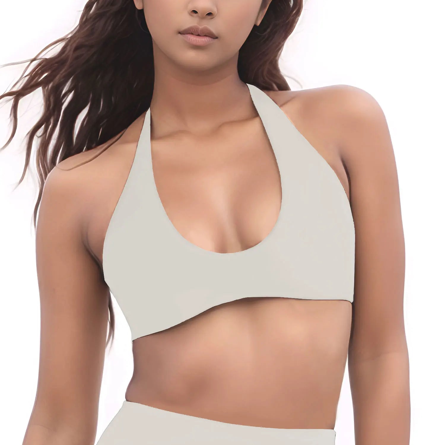 NCLAGEN Gym high support Workout underwear SoftMotion Minimal Halter Neck Bralette Women's sports bra Pilates yoga halter top