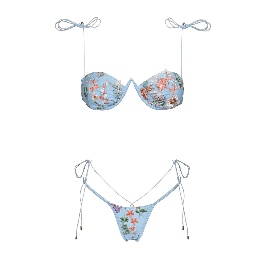 2026 Push Up Bikinis Women Swimsuits Female Swimwear Micro Bikini Set Bathing Suit Swimming Suits Beachwear Embroidery Biquini