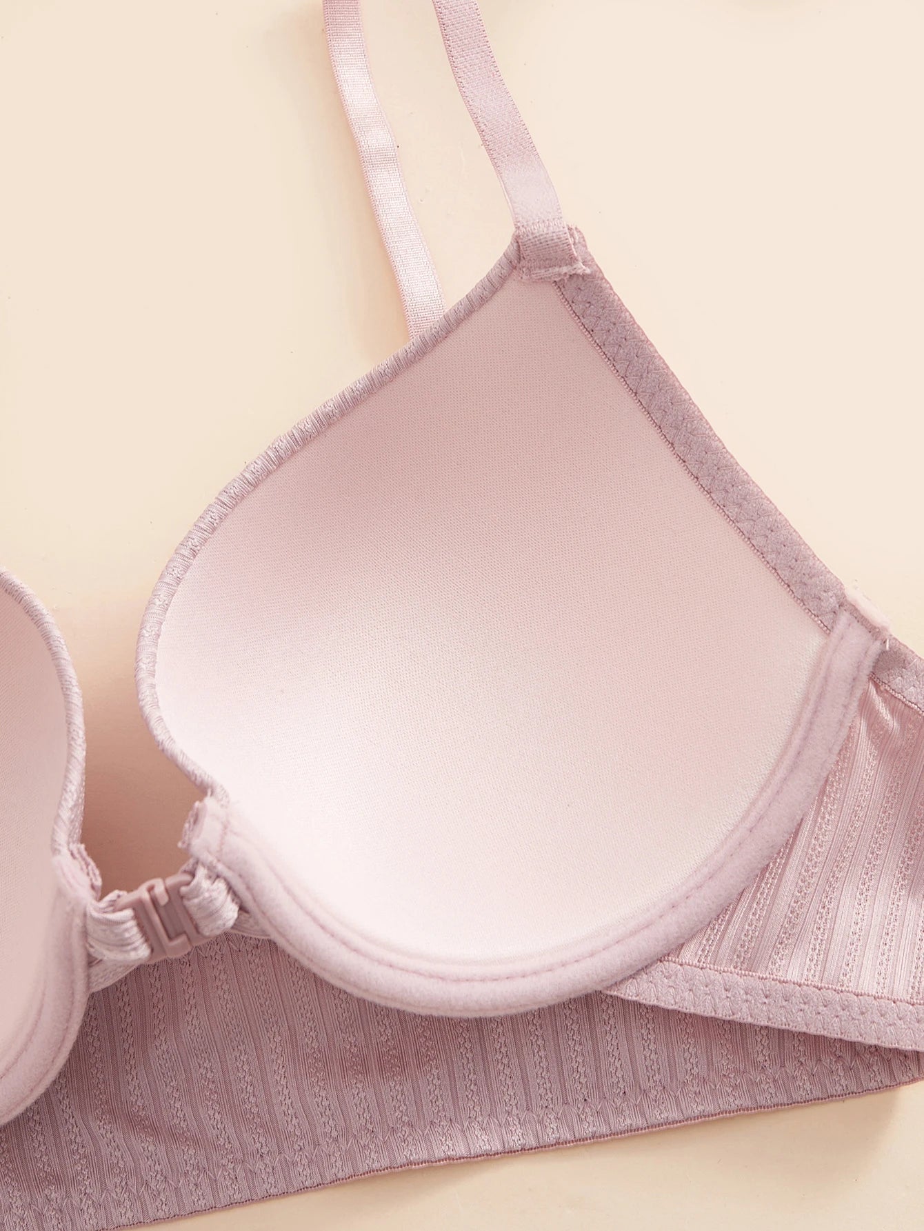 1 3 5Pcs Pure and Simple Everyday Solid Bra Push up Sexy Bras Ribbed Fabric with Unlined Sweet Women's Underwear