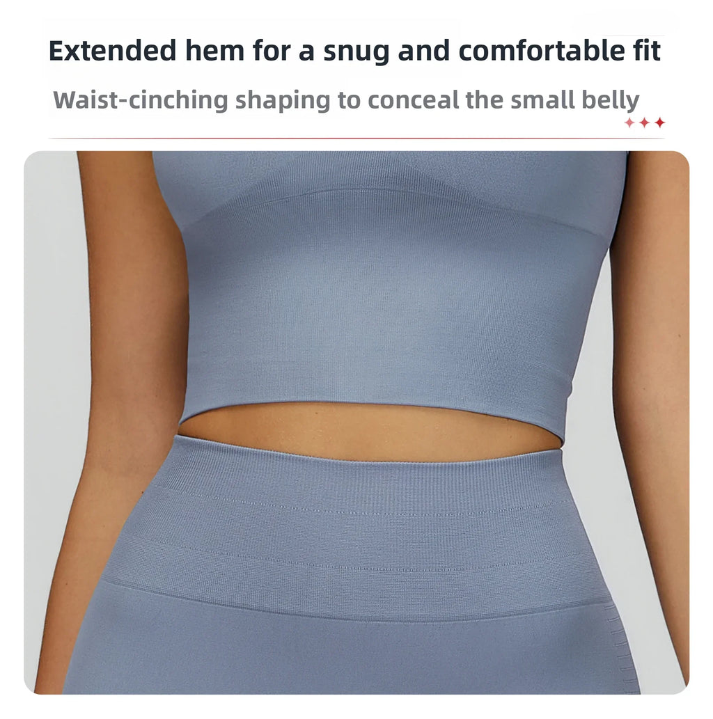 Women Summer Sports Bra Seamless Halter Top High Support Push-up Open Back Gym Bra High-intensity Fitness Yoga Workout Underwear