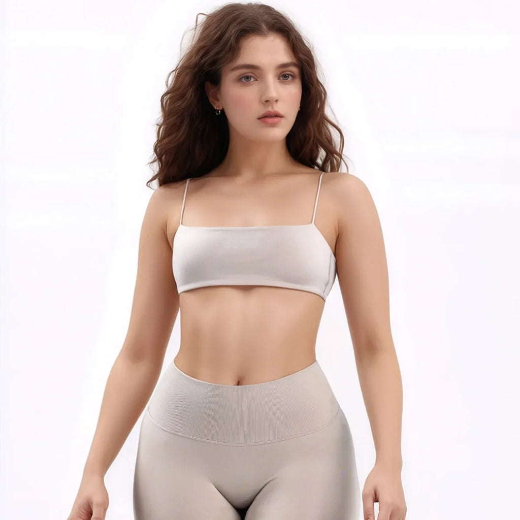 NCLAGEN Strappy Bra high Support Women Sports Top Push-up Thin Strap Beautiful Back Gym Clothes Breathable Workout Fitness Tank