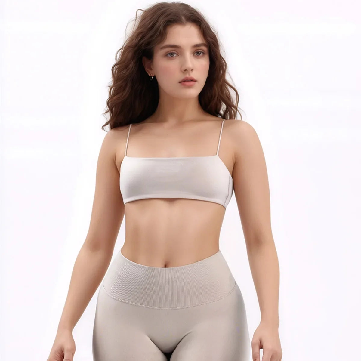 NCLAGEN Strappy Bra high Support Women Sports Top Push-up Thin Strap Beautiful Back Gym Clothes Breathable Workout Fitness Tank