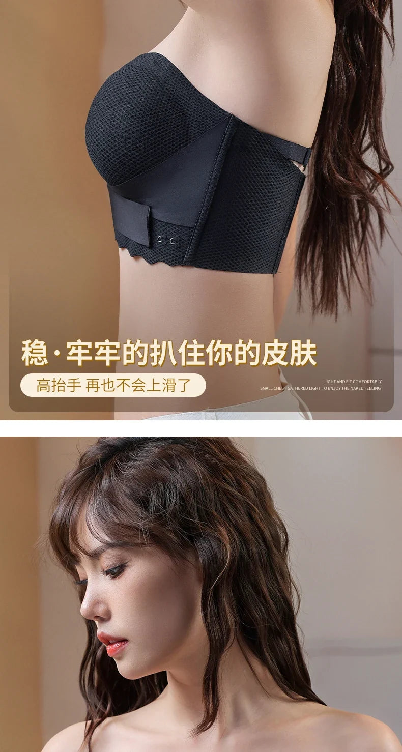 Wireless Wedding Brassiere Push Up Bras Lingerie Sexy Bralette Strapless Bras Invisible Tube Tops Seamless Breathable Bras M-6XL