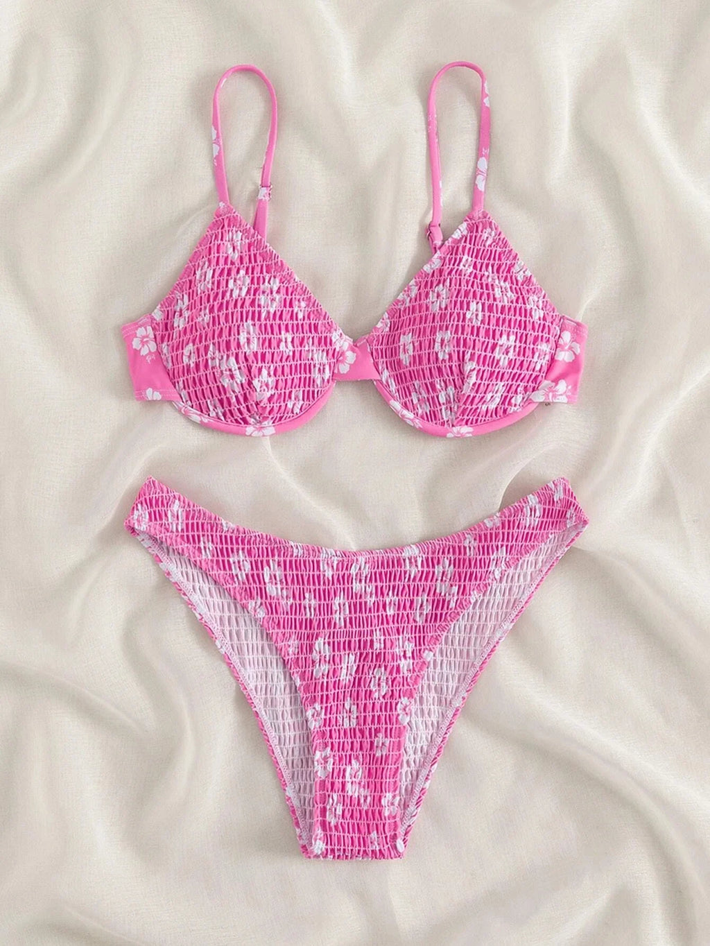 2026 Sexy Floral Twin Strap Bralette Bikini Women Swimsuit Triangle Swimwear Bathing Suits Two-piece Biquini Thong Bikinis Sets