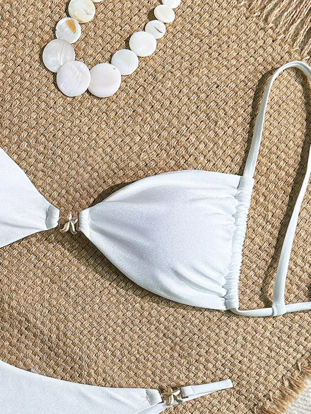 Sexy White Bikinis Sets Women Metal Starfish Pleate Push Up Bra Thong Swimsuit 2025 Summer Bathing Suit Micro Swimwear Biquini