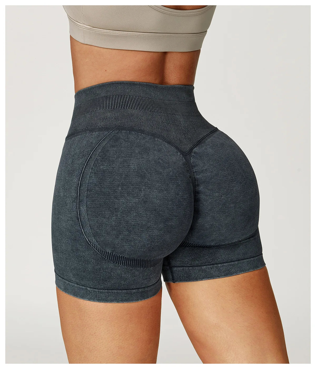 High Waist Yoga Shorts Women Sand Washed Yoga Shorts Workout Shorts Fitness Yoga Lift Butt Fitness Yoga Gym Running Short Pants
