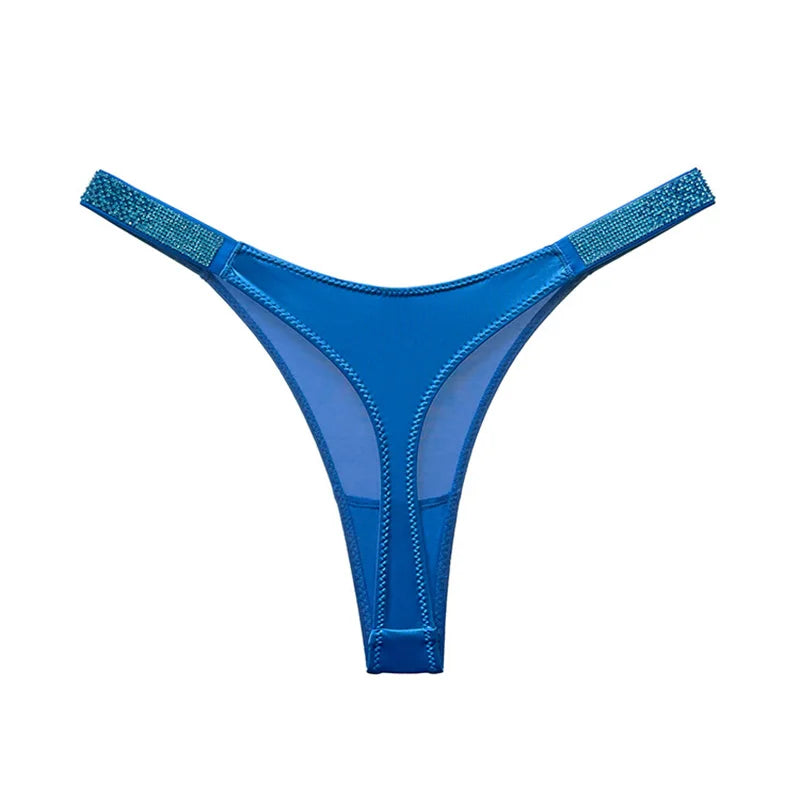 Letter Sexy Panties Women Thongs Rhinestones Diamonds G-string Sports Thong Low Waist Shorts Briefs T-back Fitness S-XL
