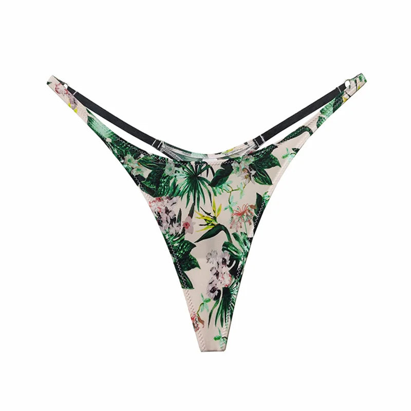 Ice Slik Low Waist Girls G String Leopard Flower Women Panties Sexy Briefs Thong T-back Underwear Female Lingerie Size S-XL