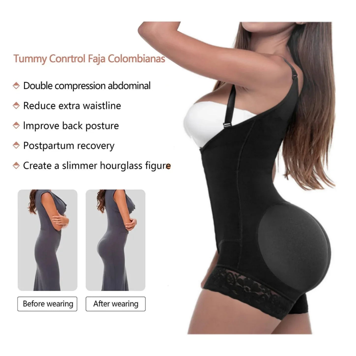 Women Tummy Control Body Slimming Postpartum Girdles Push Up Shaperwear Butt Lifter Bodysuits A Comfy Shaping Jumpsuit Shaper