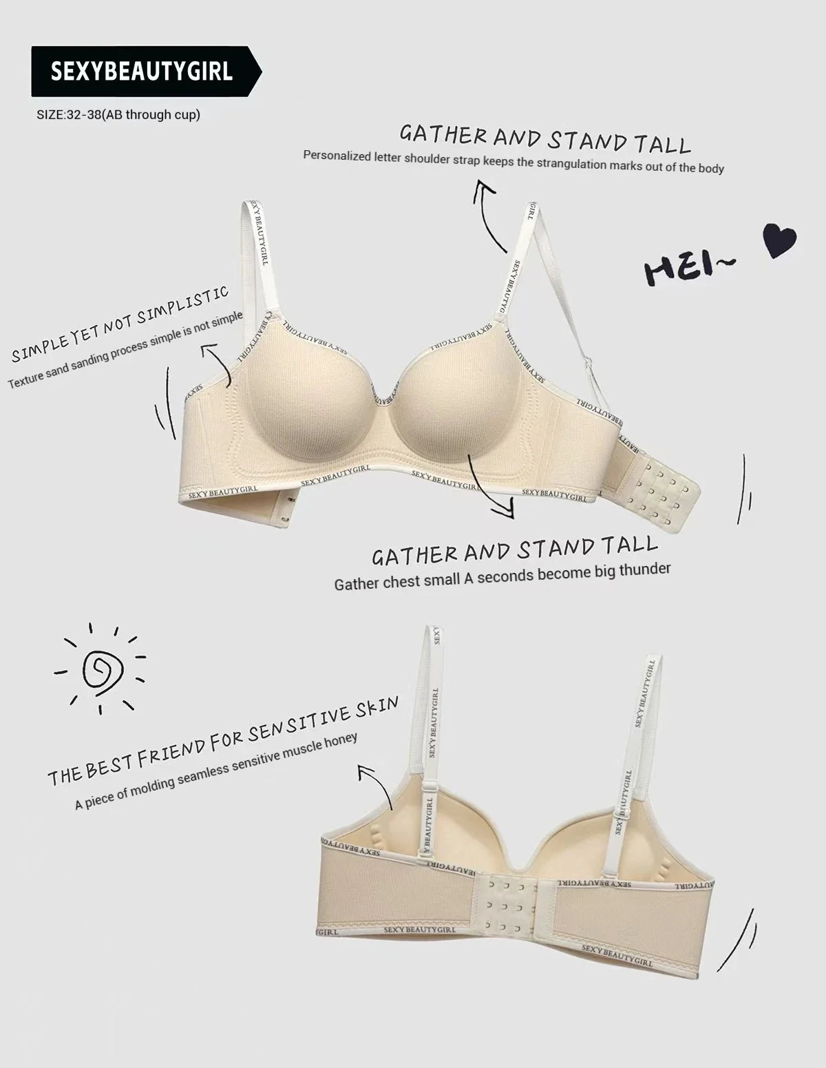 Deep V Knitting Bra Women's Underwear Small Chest Sexy Push Up Lingerie Seamless Bra for Women Bra Thick Bralette 32-38AB